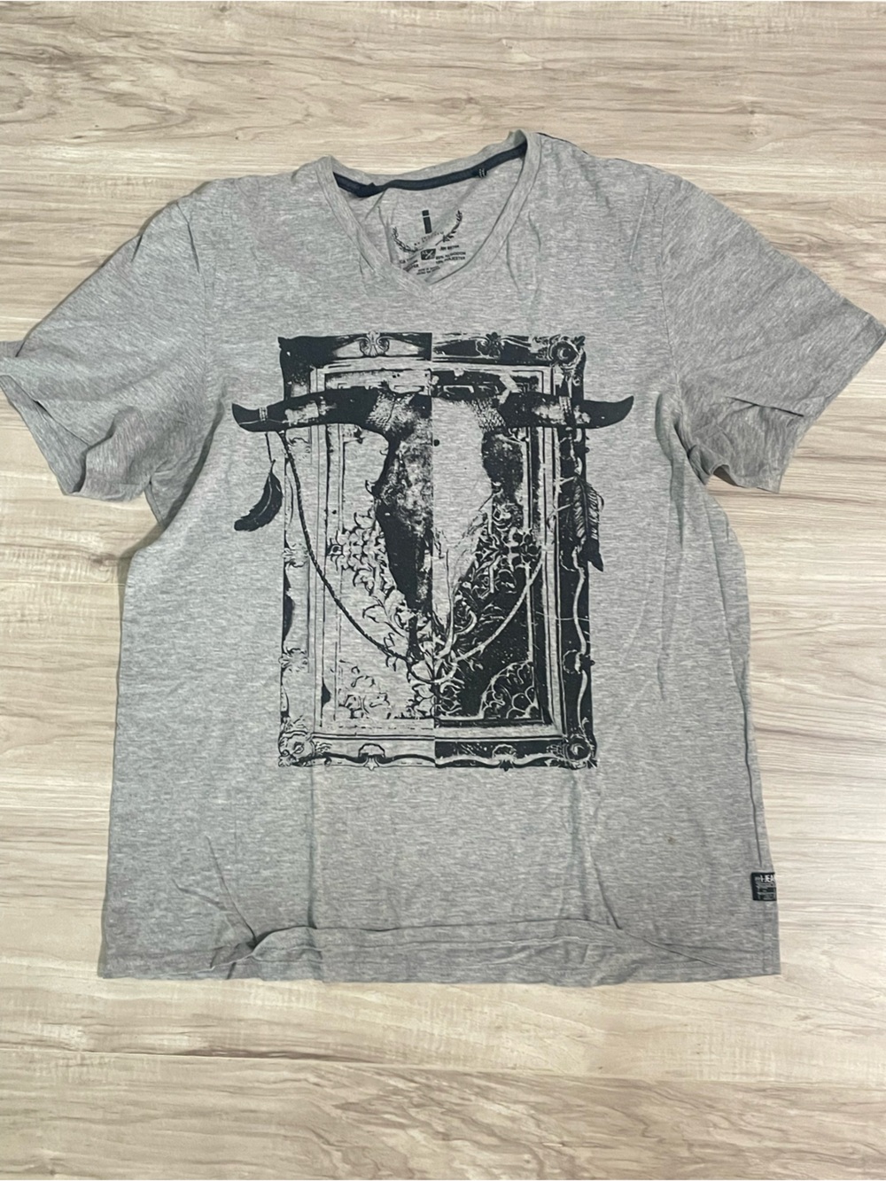 Gothic Longhorn Skull Graphic Tee